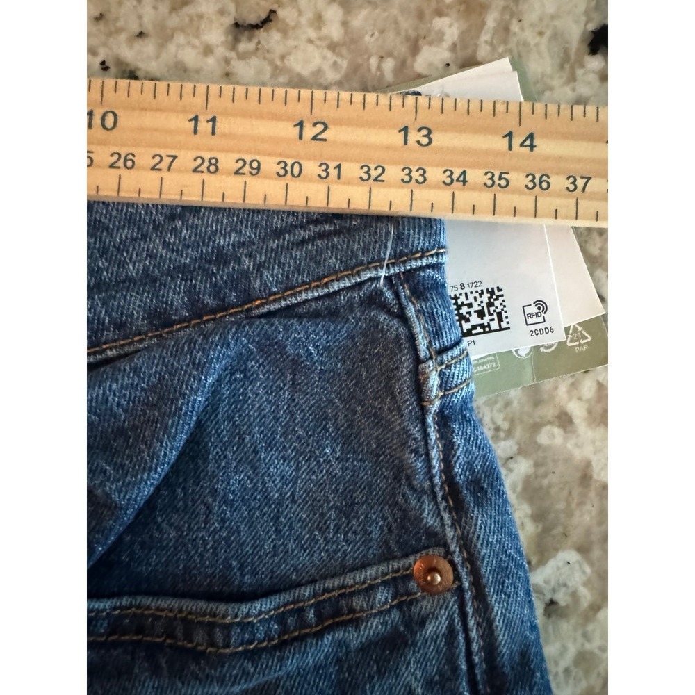 Y2K H&M Wide Leg Comfort Stretch High Waist Dark Wash  Denim Jeans NWT 26x30 - Picture 3 of 10